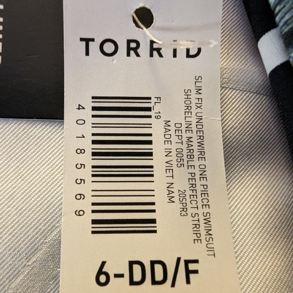 Torrid Slim Fix Underwire One Piece Swimsuit, plus size 6x DD/F New! - Picture 6 of 9